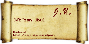 Józan Ubul névjegykártya